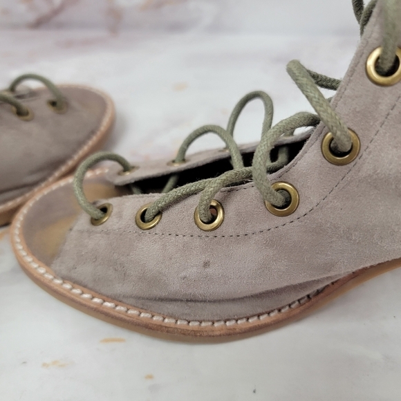 Jeffrey Campbell Cors Peep Toe Chunky Heel Tan Suede Bootie Women’s Size 9.5 - Picture 7 of 16